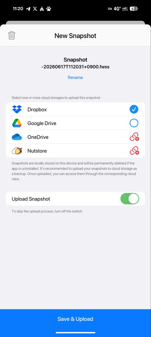 Save & Upload .fwss